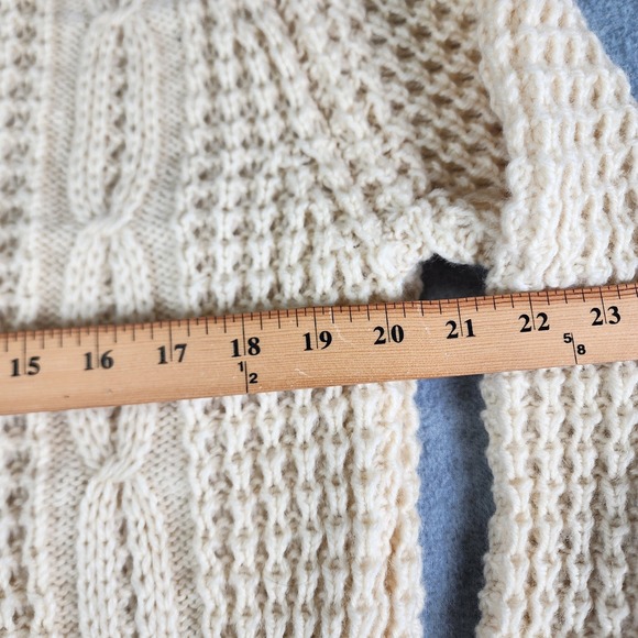 Gaeltarra For Austin Reed Chunky Knit Cardigan Button Men Size 40 Ivory New Wool - Picture 6 of 12